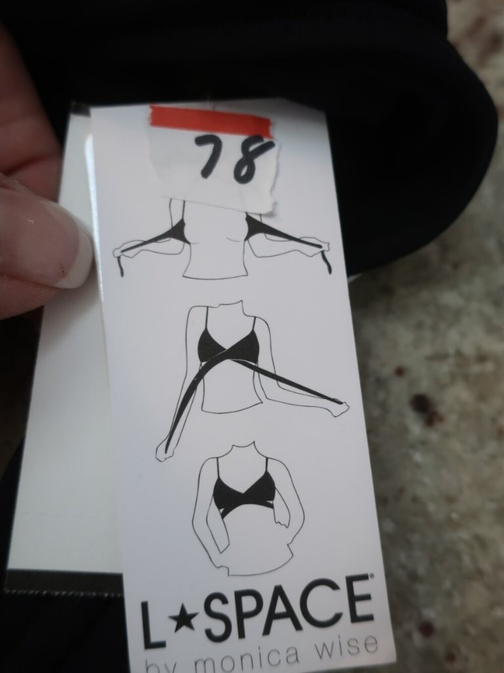 NWT Womens L*Space x Monica Wise Chloe Black (Item- 78) Swimwear Bikini Top M - Picture 4 of 7